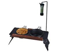 Dog Food Bowl Stand - Height-Adjustable Portable Raised Feeding Bowl Stand - For Home On the Go Camping Indoor Feeding