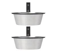 Dog Food Bowl, Versatile Use, 2 Pieces, Dog Bowl Set Wall Mounted, Stainless Steel Raised Feeder with Foldable Stand, Easy Application, For Feeding Puppy Rabbits