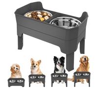 Dog Food Bowls Elevated 4 Height Adjustable Feeding Station