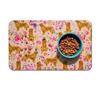 Dog Food Mat 12"X20" Dog Bowl Mat Golden Retriever Feeding Mat for Food and Water Splash Pad for Dog Super Absorbent Quick Dry and Non-Slip