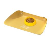 Dog Food Mat - 45x30cm Kitten Feeding Placemat | Non Slip Splashproof Food Placemat, Leather Semi Enclosed Cat Bowl Mat for Dogs & Cats Feeding, Multi-Pet Households Use