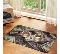 Dog Food Mat A Bunch Hundred Dollar Bills Pet Feeding Mat Absorbent Pet Pad for Food and Water Bowl Dog Bowl Mat Quick Dry Cat Food Mat for Floors Water Bowl Mat 30x45cm