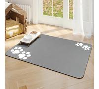 Dog Food Mat Absorbent: Cat Feeding Mat - 30 x 50 cm Dog Mat for Bowls - Non Slip Pet Food Mat Food Grade Cat Food Mats for Floors Anti Slip Rubber Mat Grey Pet Cat Mats for Food Bowls Wipe Clean