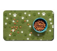 Dog Food Mat, Absorbent Water Bowl Mats Cat Pet Feeding Placemats Dark Green 17 * 30 inch