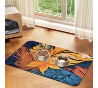 Dog Food Mat Abstract Patterned Tropical Print Pet Feeding Mat Absorbent Pet Pad for Food and Water Bowl Dog Bowl Mat Quick Dry Cat Food Mat for Floors Water Bowl Mat 30x45cm