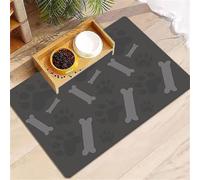 Dog Food Mat,Cat Food Mat,Absorbent Dog Bowl Mat,Quick Dry Dog Feeding Mat,Dog Mat For Bowls,No Stains Feeding Mat For Dog,Pet Food Mat,Placemat Pet,Dog Food Mats For Floors (Grey,50x80 cm)