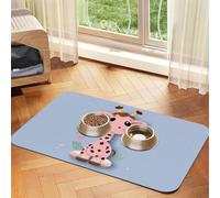 Dog Food Mat Cute Pink Giraffe Pet Feeding Mat Absorbent Pet Pad for Food and Water Bowl Dog Bowl Mat Quick Dry Cat Food Mat for Floors Water Bowl Mat 30x45cm