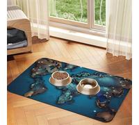 Dog Food Mat Map Pet Feeding Mat Absorbent Pet Pad for Food and Water Bowl Dog Bowl Mat Quick Dry Cat Food Mat for Floors Water Bowl Mat 30x45cm