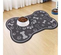 Dog Food Mat - Non-Slip Dog Feeding Mat, Super Absorbent Quick Dry, Cute Bone Shape Pet Food Mat for Food & Water