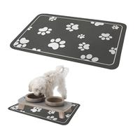 Dog Food Mat Non Slip Dog Mat for Bowls Dog Bowl Mat 30x50cm Dog Feeding Mat Diatomaceous Earth Absorbent Dog Food Mats for Floors Cat Mats for Food Bowls and Water Bowls (Dark Gray)