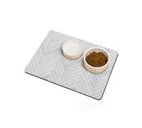 Dog Food Mat- Non-Slip Rubber Backing Pet Feeding Mat-Wide Range of Uses as Cat Litter Mat, Dog Drinking Fountain Mat or Pet Sleeping Mat - Easy to Clean and Store (1pc)