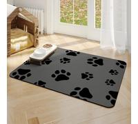 Dog Food Mat, Pet Feeding Mat Diatomaceous Earth Non-slip Dog Bowl Mat, Absorbent and Quick Drying Pet Food Mats, Dogs and Cat Placemats for Food and Water (Black, 40 * 60 cm)