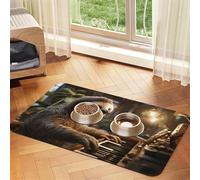 Dog Food Mat Sloth Playing Piano Cartoon Pet Feeding Mat Absorbent Pet Pad for Food and Water Bowl Dog Bowl Mat Quick Dry Cat Food Mat for Floors Water Bowl Mat 30x45cm