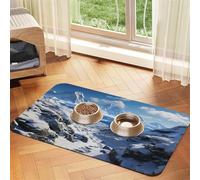 Dog Food Mat Spectacular Snowy Mountains Pet Feeding Mat Absorbent Pet Pad for Food and Water Bowl Dog Bowl Mat Quick Dry Cat Food Mat for Floors Water Bowl Mat 30x45cm