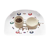 Dog Food Mat Spillproof Bowl Coaster With A Raised Edge | Dog Water Bowl Mat For Floor Protection, Puppies, Kittens, Indoor Use, , Travel, Dinner