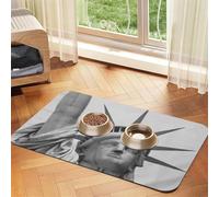 Dog Food Mat Statue of Liberty Pet Feeding Mat Absorbent Pet Pad for Food and Water Bowl Dog Bowl Mat Quick Dry Cat Food Mat for Floors Water Bowl Mat 30x45cm