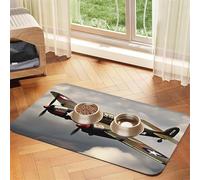 Dog Food Mat World War 2 Aircraft Airplane Pet Feeding Mat Absorbent Pet Pad for Food and Water Bowl Dog Bowl Mat Quick Dry Cat Food Mat for Floors Water Bowl Mat 30x45cm