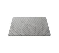 Dog Food Mats for Floors Absorbent,Diatomite Pet Feeding Mat with Striped Design Pet Cat Food Mat Grey Non-slip Foods Bowl Placemat for Dogs & Cats Quick Dry Waterproof Floor Protector (40x60cm)