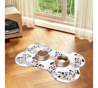 Dog Food Mats for Floors Non-Slip Super Absorbent Pet Feeding Mat 12"" X19 | Pet Placemat For Food And Water Bowl Quick Dry Dog Mat For Food And Water Cute Dalmatian Pet Food Mat