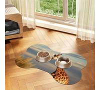 Dog Food Mats for Floors Non-Slip Super Absorbent Pet Feeding Mat 16"" X24 | Pet Placemat For Food And Water Bowl Quick Dry Dog Mat For Food And Water Giraffe Animals Of Africa Pet Food Mat