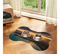 Dog Food Mats for Floors Non-Slip Super Absorbent Pet Feeding Mat 16"" X24 | Pet Placemat For Food And Water Bowl Quick Dry Dog Mat For Food And Water Sunrise Over Hawaii Pet Food Mat