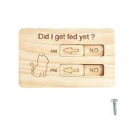 Dog Food Reminder Wooden Magnetic Water Feeder Check Sign | with AM and PM Sliding Button Did You Feed The Dog for Cage Dinner Home Refrigerator Medium Large Breed Kitten Puppy
