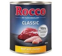 Dog Food Rocco Classic Beef with Chicken 24 x 800g Complete Wet Meat & Offal Gluten- & Grain-free Recipe with 100% Fresh Ingredients Free from Fillers & Artificial Additives