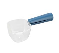 Dog Food Scoop, 250ml Clear Plastic Pet Food Measuring Scoop Scale Food Measuring Cup Scooper Feed Scoop with Clip Handle for Dog, Cat, Puppies, Ferret Rabbit (Blue)
