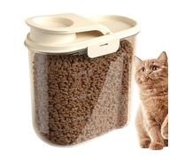 Dog Food Storage Container 2L - Airtight Large Capacity Transparent Grain Dispenser | Dustproof & Pet Food Bin For Dogs Puppies Cats Rabbits Bunnies Small Animals | Kitchen