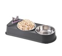 Dog Food Water Bowl - Stainless Steel Pet Feeding Bowl | Non-slip Pet Bowl | Basic Bowls | Dog Water Food Bowls | Cat Double Dish Food And Water Bowl For Small Pet, Kitten, Puppy, Cat