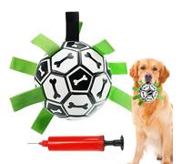 Dog Football Ball, Pet Keeper Toy, Nylon Webbing Ball, Indestructible Chew Toy for Puppies, Outdoor Yard Games, Floating Puppy, Accessory for Water Play Training, Daily Boredom