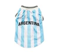 Dog Football Shirt Argentina World Cup Blue White Stripes Pet