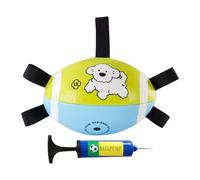 Dog Football Toy - Interactive Sports Ball PU Leather Straps Dog Chew Game Device Dog Engagement Tool for Dog Exercise | Eraser for Small Medium Puppies