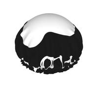 Dog Footprint Paw Love,Shower Cap Nightcap Double Layer Waterproof Elastic Bath Cap Reusable Hair Cap