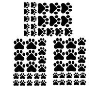Dog Footprints Wall Decal Vinyl Stickers, 60 Pcs Removable Lovely Animal Paw Print Art DIY Sticker Mural for Bedroom Playroom Living Room Home Office Window Door Decoration