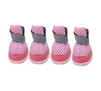 Dog Footwear Textured Base, Everyday Paw Coverage, Hook and Loop Fastener, Four Piece Set, Indoor Outdoor Wear Dog Shoes Booties Canine Footwear Mesh Paw Wear Anti Slip Grip Hook Loop Strap Daily Toe