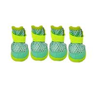 Dog Footwear Textured Base, Everyday Paw Coverage, Hook and Loop Fastener, Four Piece Set, Indoor Outdoor Wear Dog Shoes Booties Canine Footwear Mesh Paw Wear Anti Slip Grip Hook Loop Strap Daily Toe