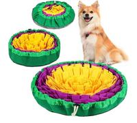 Dog Foraging Mat Interactive Small Pet Puzzle Toy Polar Fleece Snuffle Pad Bed Nosework Feeding Mat for Cat Bunny Rabbit Guinea Pigs Ferrets (Green)