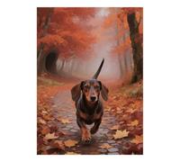Dog Forest Autumn 1000 Piece Mini Jigsaw Puzzle For Adults Indoor Activity