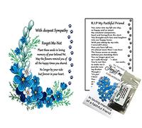 DOG Forget-me-not RIP Bereavement Card (A5) 3 pc Gift Set - with Forget-me-not Seeds and a Dog RIP My Faithful Friend Magnet (6 x 4) RIP, Dog Loss, Sympathy, Memorial
