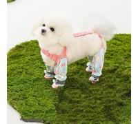 Dog Four-Foot dust-Proof Clothing All-Inclusive Smock, Waterproof and pet-Friendly Outdoor Protective Clothing, Small and Medium-Sized Dog Anti-Dirt Raincoat with Reflective Strip