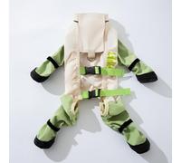 Dog Four-Foot dust-Proof Clothing All-Inclusive Smock, Waterproof and pet-Friendly Outdoor Protective Clothing, Small and Medium-Sized Dog Anti-Dirt Raincoat with Reflective Strip