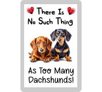 Dog Fridge Magnet Gift - There's No Such Thing As Too Many Dachshunds - Cute Fun Novelty Aluminium Present