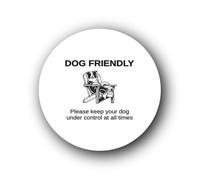 Dog-friendly area sign with control reminder Sign - Brushed Aluminium