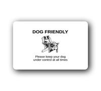 Dog-friendly area sign with control reminder Sign - Brushed Aluminium