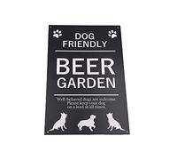 Dog Friendly Beer Garden Engraved Waterproof Sign - Stylish and Bold, Ideal for Pubs, Hotels, Interior and Exterior use, with Drill Holes. Shipped Globally.