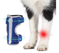 Dog Front Leg Brace with Removable Metal Springs- Adjustable Reflective Ankle Wrap for Dogs, Anti-Slip Reverse-Buckle Design & Breathable Soft Fabric for Arthritis, Sprains, Injury Recovery (Blue, M)