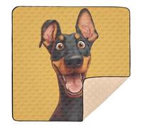 Dog Funny Art Print Soft Thick Baby Playmat for Indoor Outdoor Water Resistant Travel Play Mat for Babies Infants Toddlers, 50'' x 50''