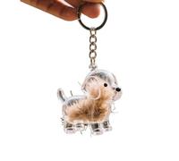 Dog Fur Keepsake Keyring: Pet Fur keepsake Keyring, Transparent Dog Hair Keychain, Pup Hairs Memorial Keychain, Pet Memorial Storage Box, Gift for Pet Lovers (Little Dog)