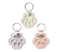 Dog Fur Storage Keychain, Cute Leather Paw Keychain Pet Hair Keepsake Keyring, Unique Memorial Collection Key chain, Pet Memorial Gifts for Bag Purse Paw Charm Key Holder 3pcs(Purple+Pink+White)